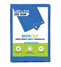 Mipatex Tarpaulin / Tirpal 24 Feet x 21 Feet 200 GSM (Blue)